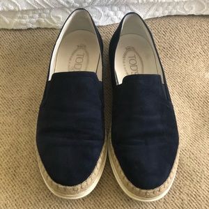 Women’s Tod’s Slip On Espadrille 40 - Navy Suede